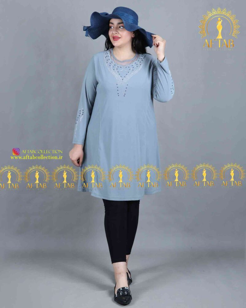 تونیک جودون مجلسی نگین قلبی سایزبزرگ طوسی