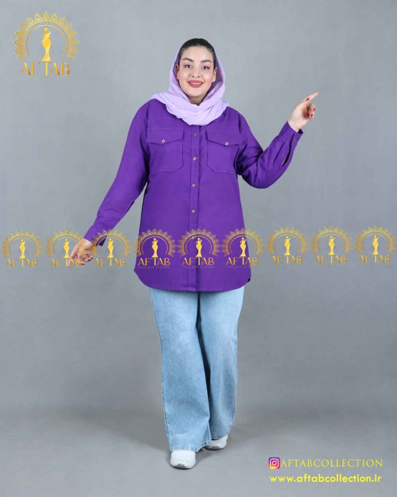 مانتو لنین اسپرت یقه مردانه سایزبزرگ 3707 - Image 19