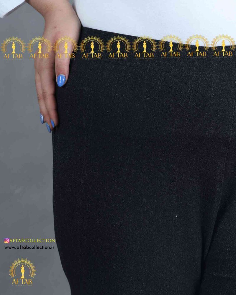 شلوار طرح جین دمپا گشاد زغالی کمر کش