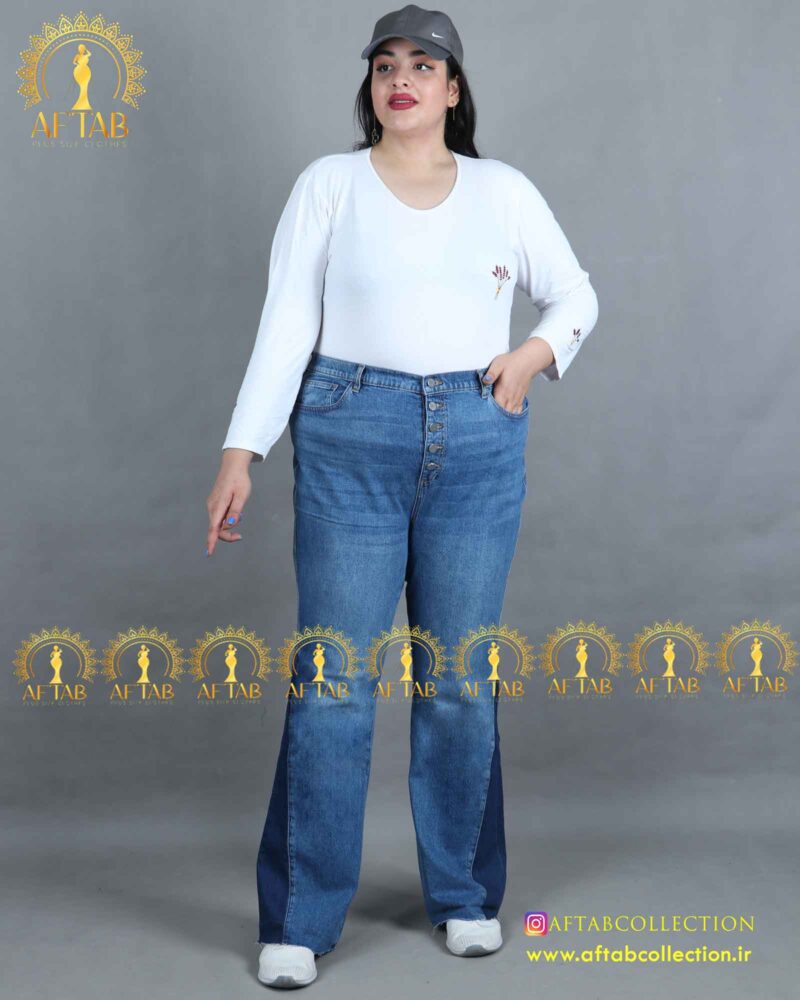 شلوار دمپا گشاد ترکیبی سایز بزرگ