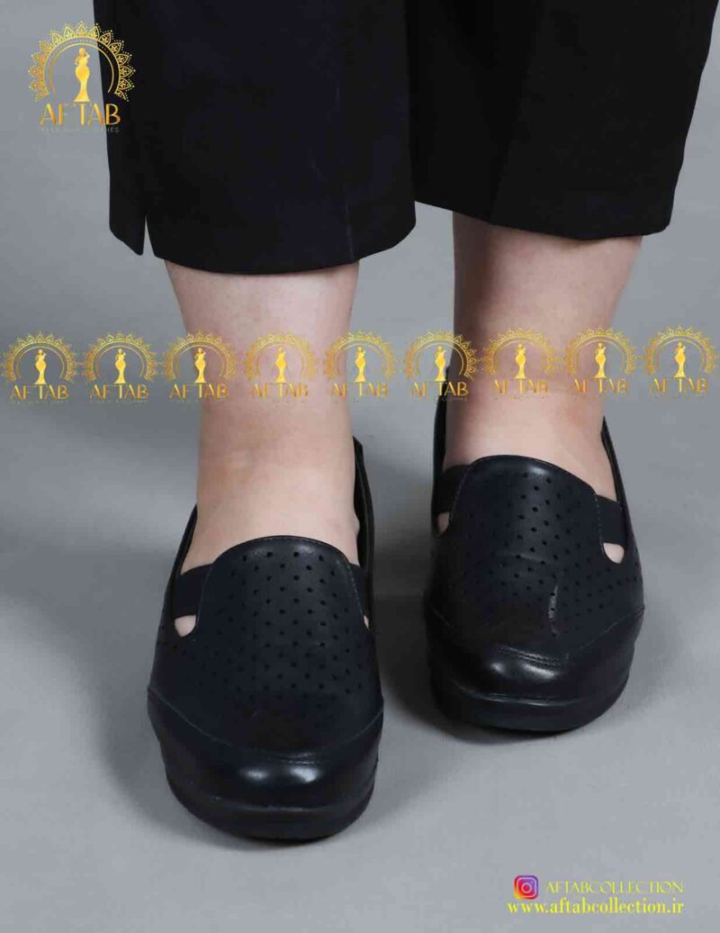 کفش اداری لژدار لیزری مشکی