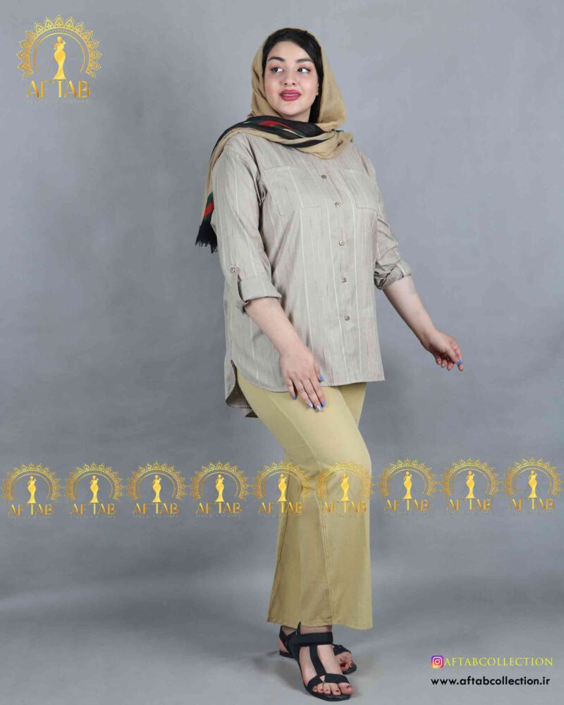 شلوار لنین کمربند دار سایز بزرگ 3786 - Image 5