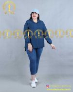 تونیک تک جیب کرسپو سایز بزرگ سورمه ای