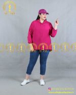 تونیک تک جیب کرسپو سایز بزرگ سرخابی