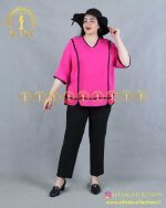 شومیز نوار مغزی سایزبزرگ سرخابی