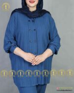 مانتو کراش منگنه سایز بزرگ آبی دکمه پرسی