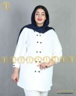 مانتو کراش منگنه سایز بزرگ سفید