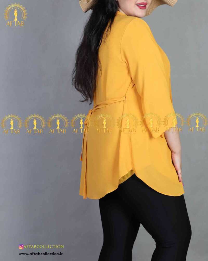 شومیز یقه کرواتی مجلسی سایز بزرگ خردلی شومیز یقه کرواتی مجلسی سایز بزرگ خردلی