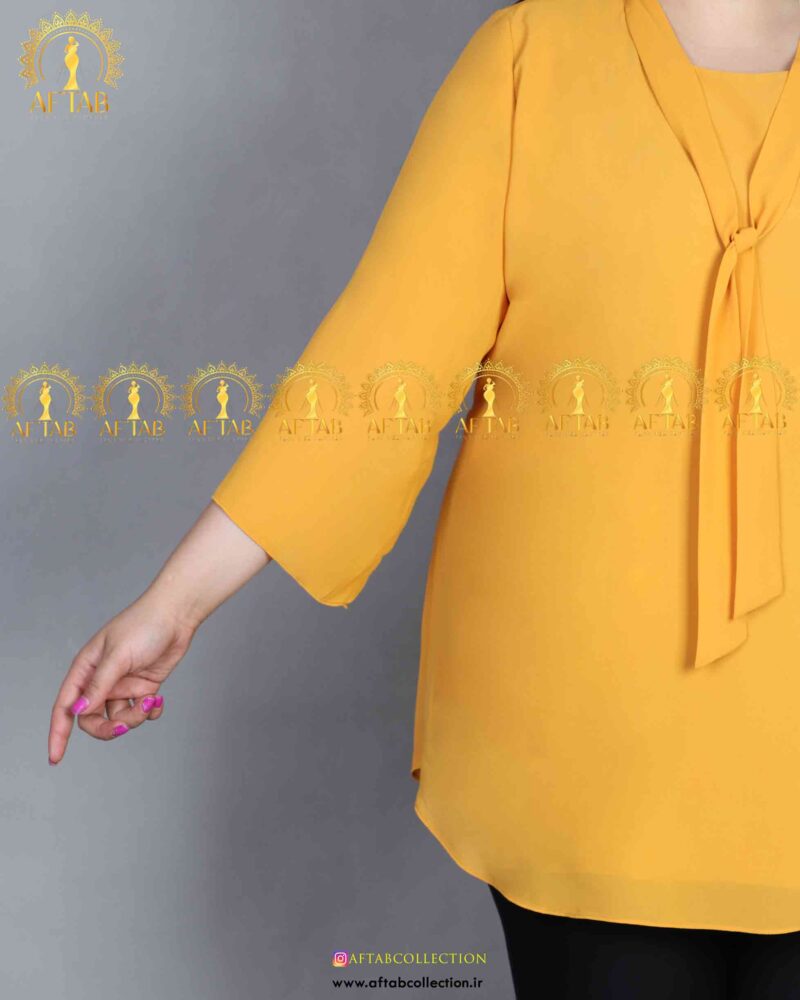 شومیز مجلسی سایز بزرگ خردلی شومیز مجلسی سایز بزرگ خردلی