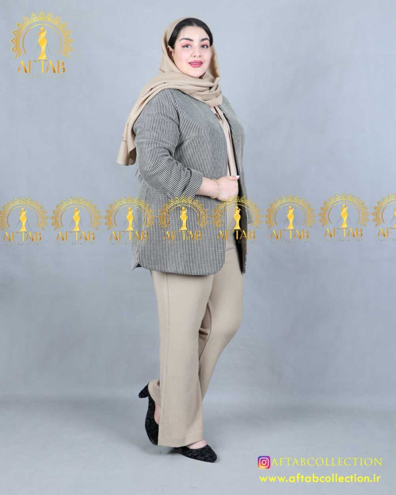 کت ترک چهارخونه سایز بزرگ  شیک کت ترک چهارخونه سایز بزرگ شیک
