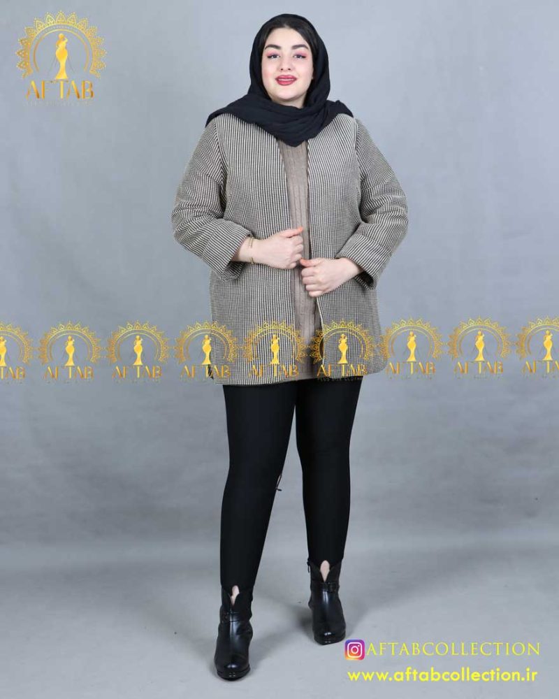 کت ترک چهار خونه سایز بزرگ بسیار شیک کت ترک چهار خونه سایز بزرگ بسیار شیک