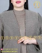 کت ترک چهار خونه سایز بزرگ یقه