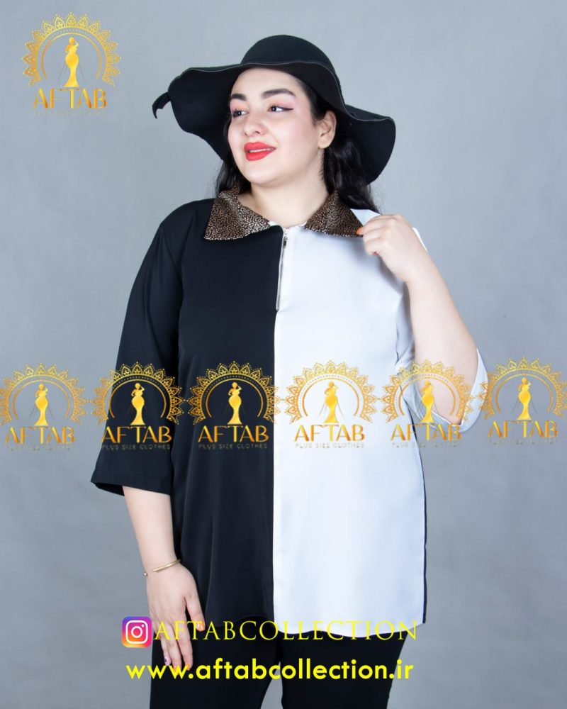 شومیز زیپ کوتاه سایز بزرگ 4051 - Image 4