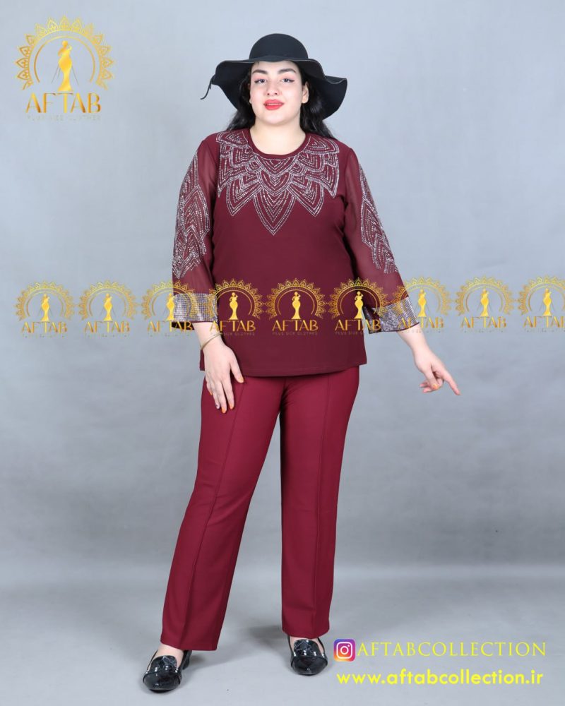 بلوز آستین حریر تمام سایز بزرگ 4040 - Image 5