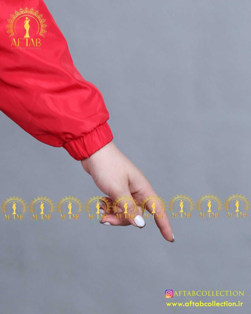 بارونی دورو چهارخونه سایزبزرک قرمز استین