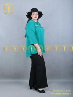 شومیز جیب نما سایزبزرگ فیروزه ای جدید