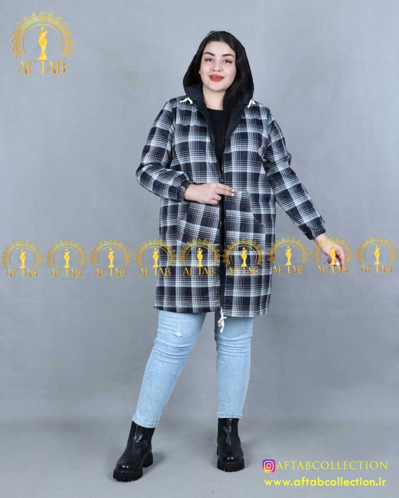 بارونی دورو چهارخونه سایزبزرک