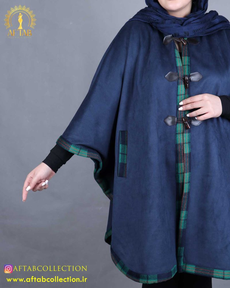 پالتو پانچ پشمی سایزبزرگ نما دور