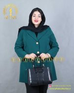مانتو کتی مازراتی 3دکمه سایزبزرگ سبز تیره
