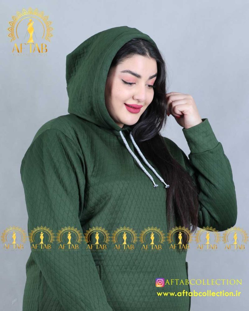 ست هودی شلوار کلاه دار سایزبزرگ گرم