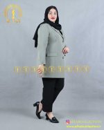 مانتو کتی مازراتی 3دکمه سایزبزرگ اداری