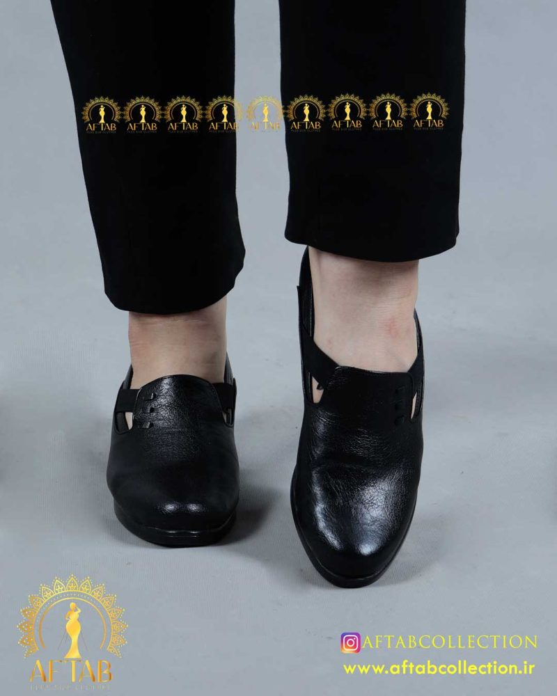 کفش اداری بغل کشدار پابزرگ رویه پهن