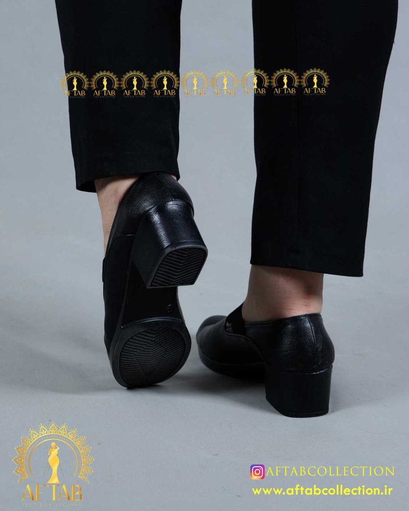 کفش اداری بغل کشدار پابزرگ پاشنه5 سانت