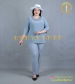 بلوز گلدوزی دایره ای سایزبزرگ طوسی