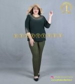 بلوز گلدوزی دایره ای سایزبزرگ سبز