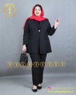ست مانتو شلوار شاین سایزبزرگ پشت مشکی