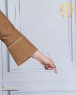 مانتو چروک میله ای یقه آمریکایی سایز بزرگ آستین