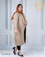 مانتو چروک میله ای یقه آمریکایی سایز بزرگ نسکافه ای