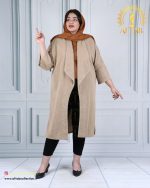 مانتو چروک میله ای یقه آمریکایی سایز بزرگ زیبا