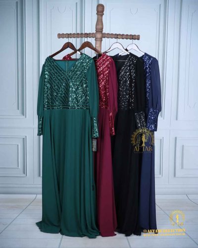 پیراهن مجلسی مچی بلند سایزبزرگ رنگبندی