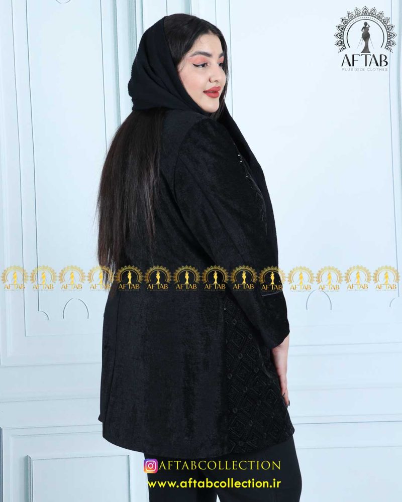 مانتو مخمل سوزن دوزی سایزبزرگ