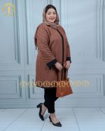 مانتو کریشه 2جیب سایزبزرگ شتری