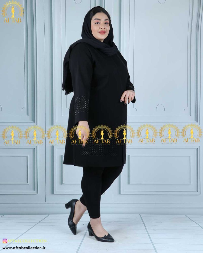 مانتو کرپ نگین دایره سایزبزرگ خنک