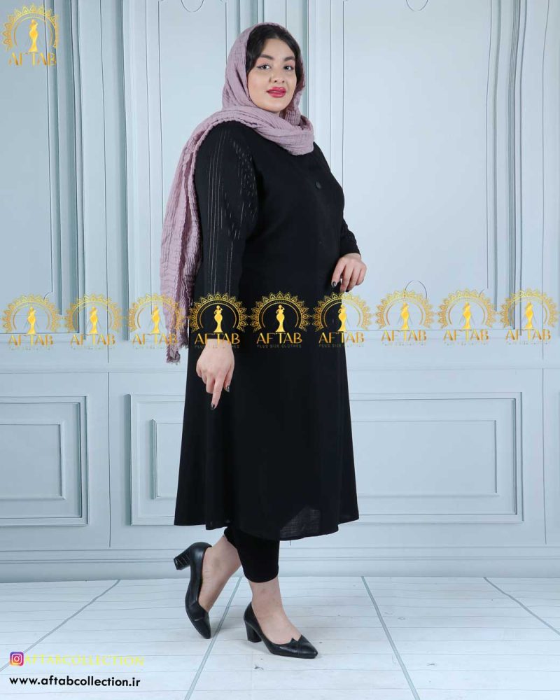 مانتو کلوش آستین لمه سایزبزرگ شیک