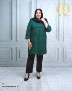 مانتو جفت دکمه کجرا سایزبزرگ اسپرت