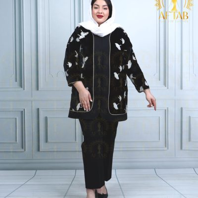 مانتو کتی مخمل برگی سایزبزرگ