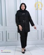مانتو مازراتی لمه جفت دکمه سایزبزرگ