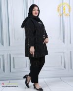 مانتو مازراتی لمه جفت دکمه سایزبزرگ