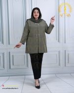 مانتو مازراتی لمه جفت دکمه سایزبزرگ