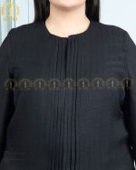 مانتو گیپور پیلی دار سایزبزرگ یقه