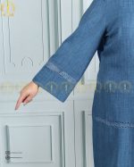 مانتو گیپور پیلی دار سایزبزرگ نما آستین