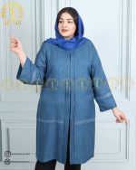 مانتو گیپور پیلی دار سایزبزرگ نما نزدیک