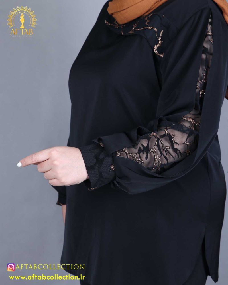 شومیز آستین پفکی سایزبزرگ مچی