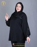 شومیز آستین پفکی سایزبزرگ نما نزدیک