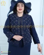 کت و دامن کرپ منجوق دوزی سایزبزرگ منجوق دوزی