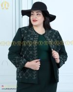 کت و دامن کرپ منجوق دوزی سایزبزرگ سبز